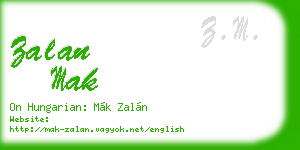 zalan mak business card
